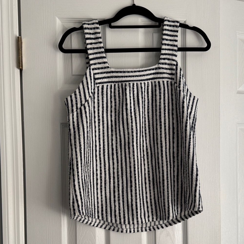 Lucky Brand Black and White Striped Tank Top